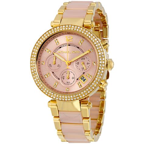 michael kors pink stone watch|women pink mk watch.